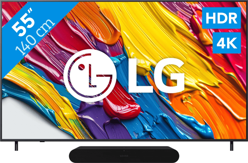 LG 55" QNED82 4K (2025) + Sonos Ray Zwart