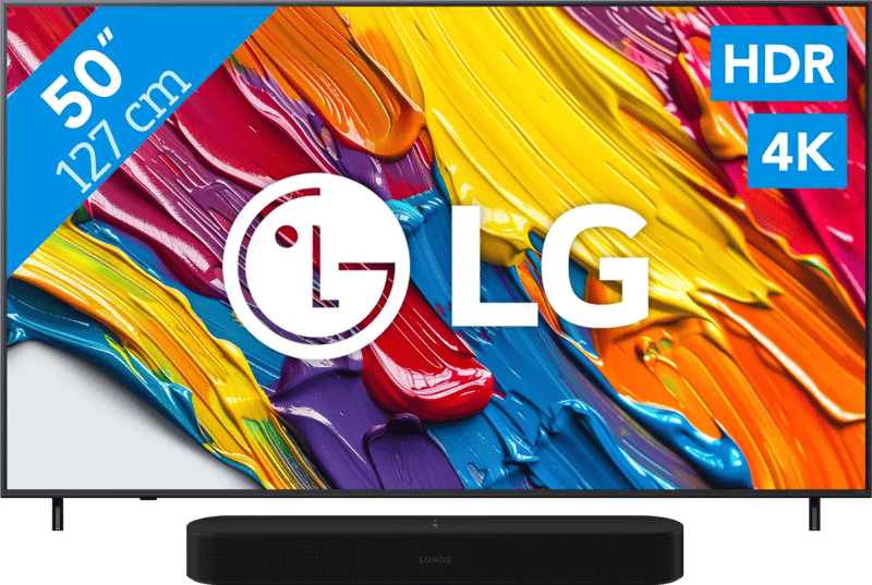 LG 50″ QNED82 4K (2025) + Sonos Beam Gen2 Zwart