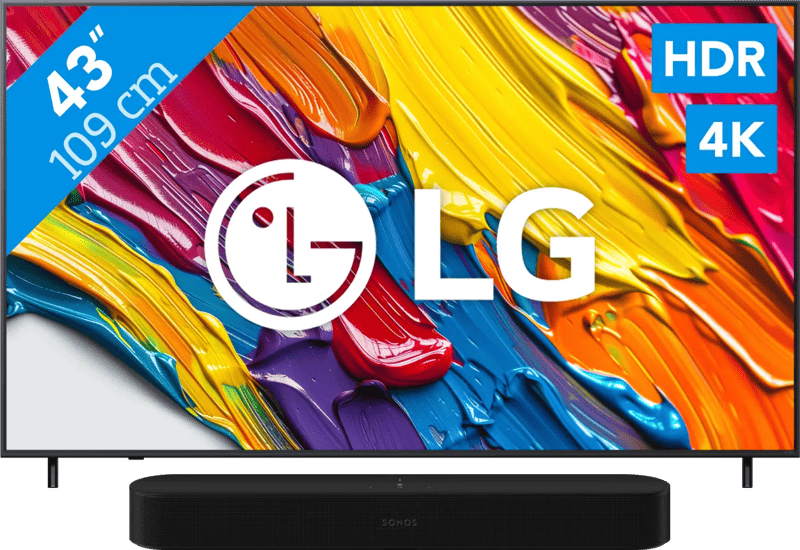 LG 43″ QNED82 4K (2025) + Sonos Beam Gen2 Zwart