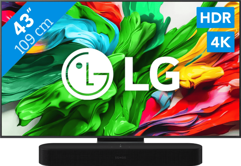 LG 43″ QNED86 EVO 4K (2025) + Sonos Beam Gen2 Zwart