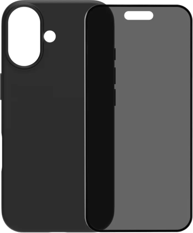 BlueBuilt Back Cover iPhone 17 Zwart + BlueBuilt iPhone 17 Privacy Screenprotector Glas