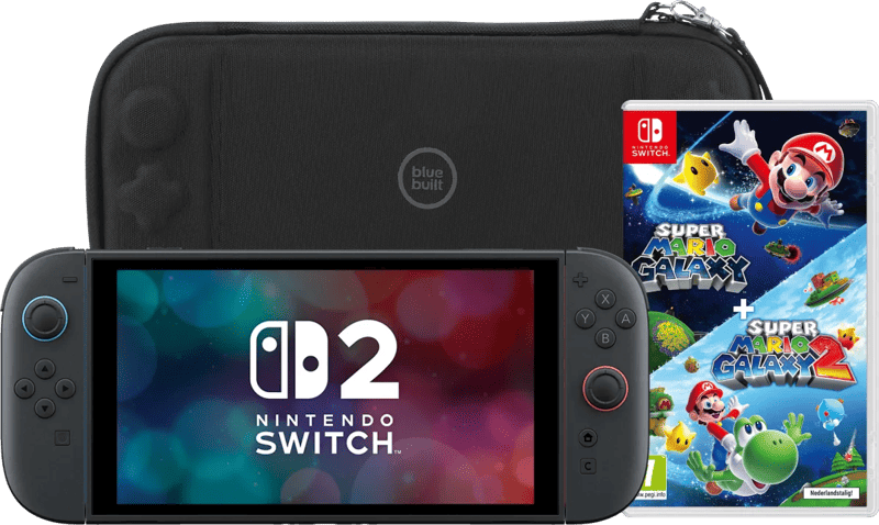 Nintendo Switch 2 (2026) + Super Mario Galaxy 1+2 + BlueBuilt Beschermhoes
