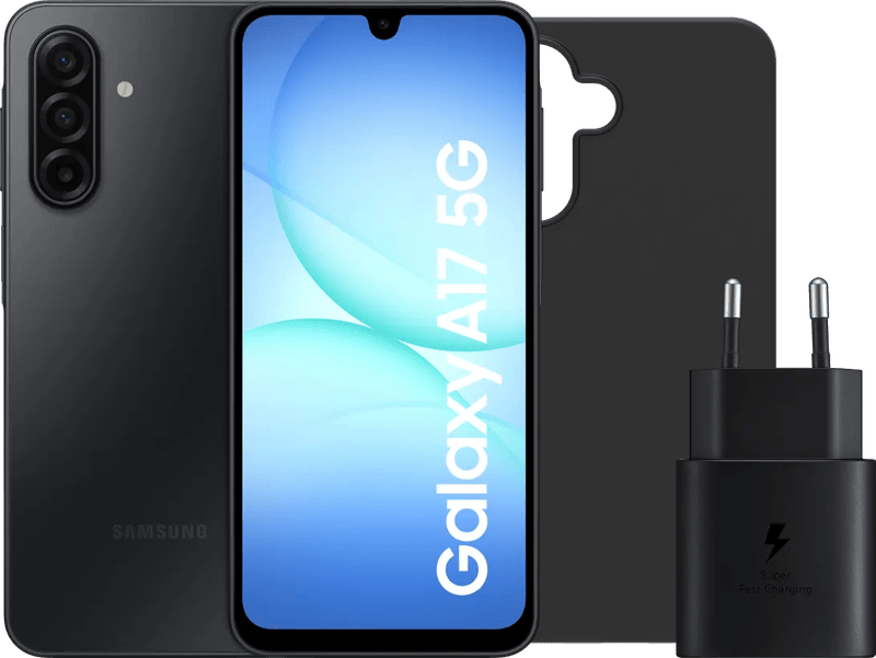 Samsung Galaxy A17 128GB Zwart 5G + Accessoirepakket