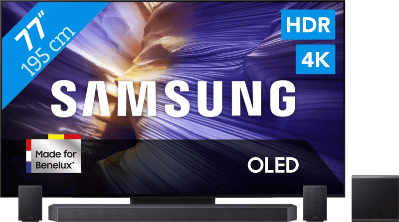 Samsung 77″ OLED S90F (2025) + Samsung HW-Q990F Zwart