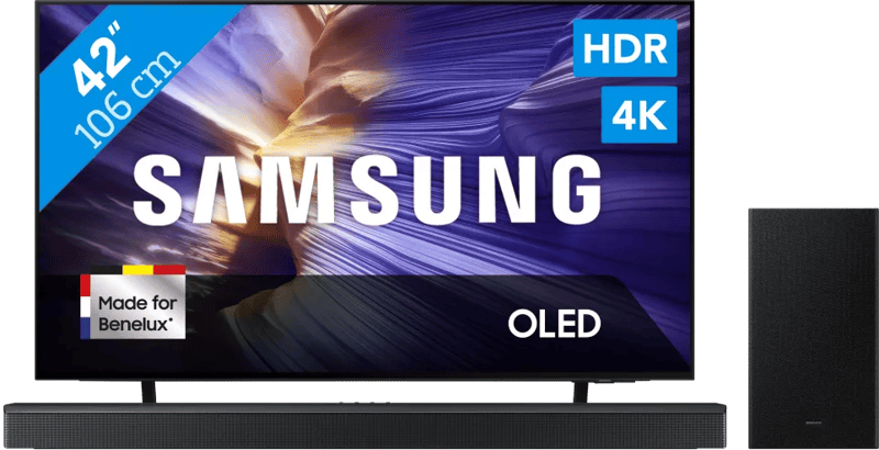 Samsung 42″ OLED S90F (2025) + Samsung HW-B750F Zwart