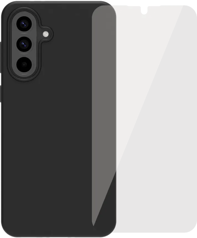 BlueBuilt Samsung Galaxy A56 Back Cover Zwart + BlueBuilt screenprotector Glas