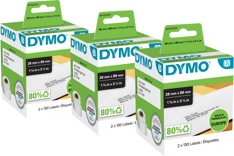DYMO LabelWriter Adres Etiket 28 x 89 mm 260 stuks 3-pack