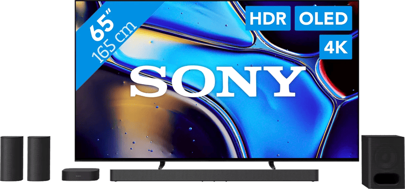 Sony 65” Bravia 8 OLED 4K (2024) + Sony Bravia Theatre System 6 Zwart