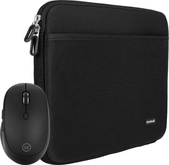 BlueBuilt Laptophoes 30 cm 12-13 inch Zwart + Tradendum Muis