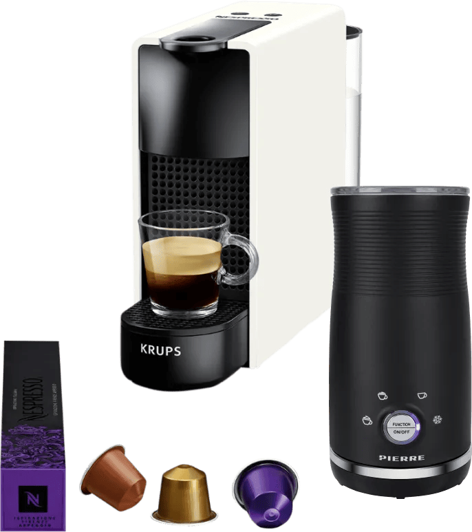 Krups Nespresso Essenza Mini XN1101 Wit + Pierre Melkopschuimer