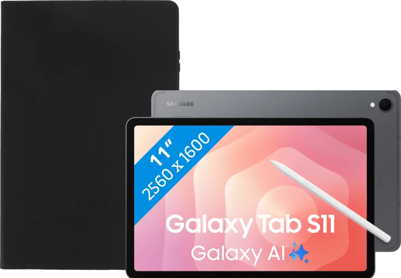 Samsung Galaxy Tab S11 11 inch 256GB Wifi Grijs + Book Case Zwart