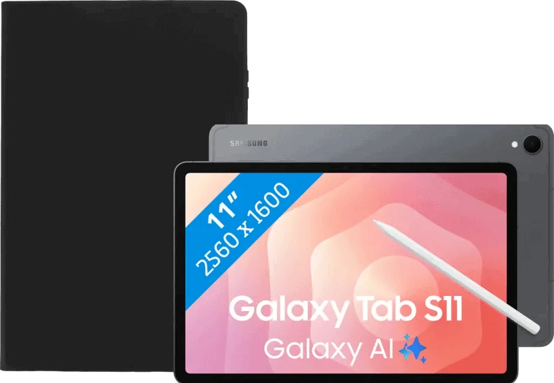 Samsung Galaxy Tab S11 11 inch 512GB Wifi Grijs + Book Case Zwart
