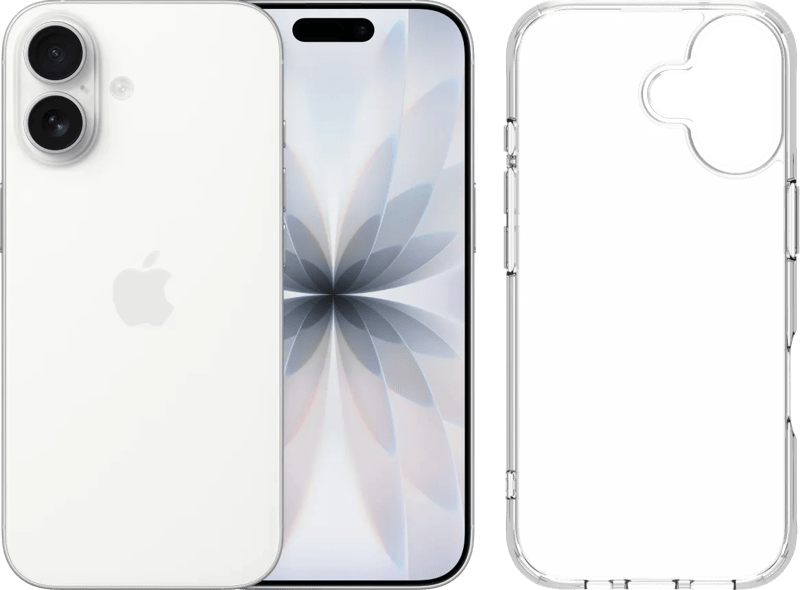 Apple iPhone 17 256GB Wit + BlueBuilt Protective Back Cover Transparant