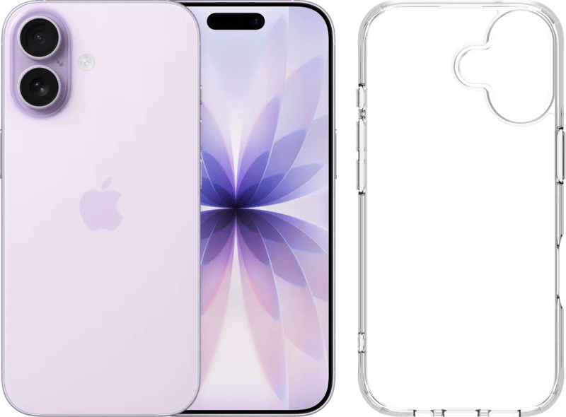 Apple iPhone 17 256GB Paars + BlueBuilt Protective Back Cover Transparant