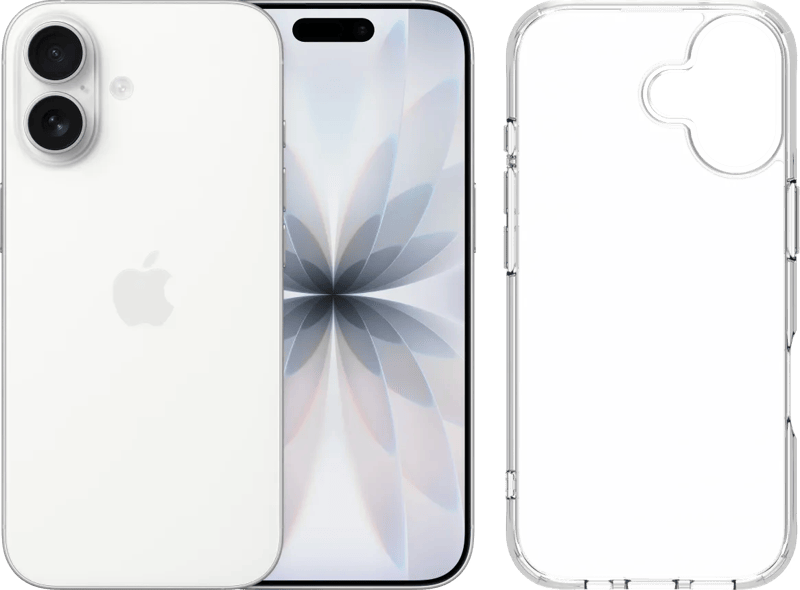 Apple iPhone 17 512GB Wit + BlueBuilt Protective Back Cover Transparant