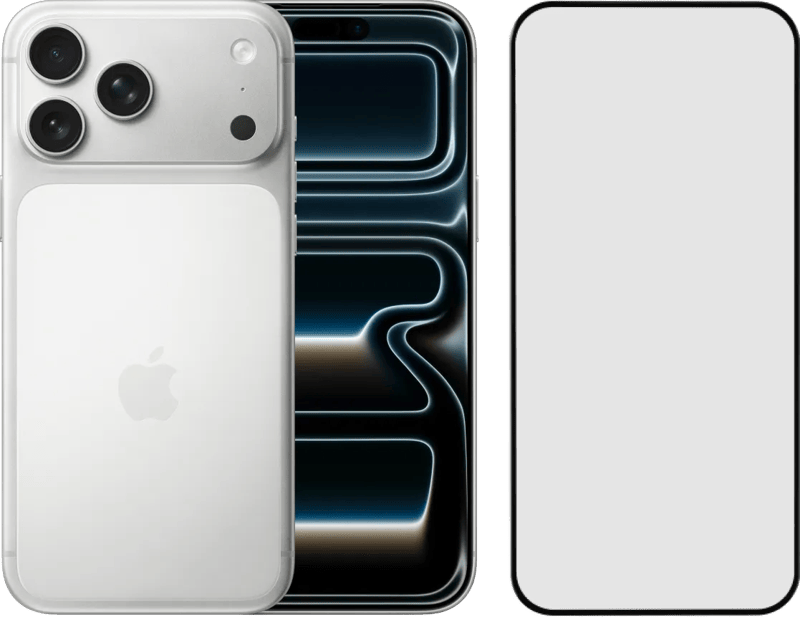 Apple iPhone 17 Pro Max 512GB Zilver + BlueBuilt Screenprotector Glas