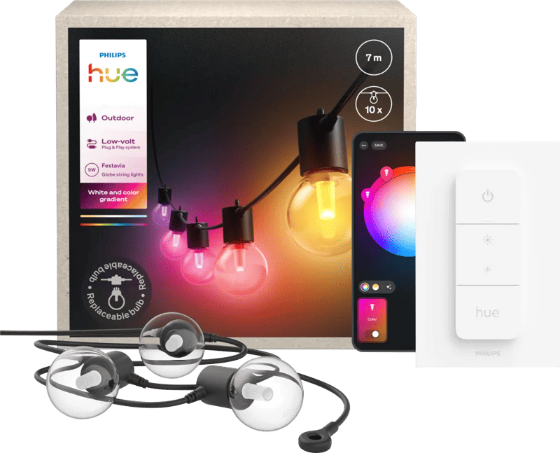 Philips Hue Festavia Globe Lichtsnoer – 7 meter + Dimmer