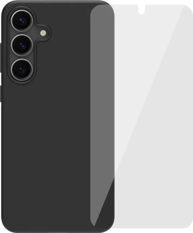 BlueBuilt Samsung Galaxy S25 Plus Back Cover Zwart + Screenprotector Glas