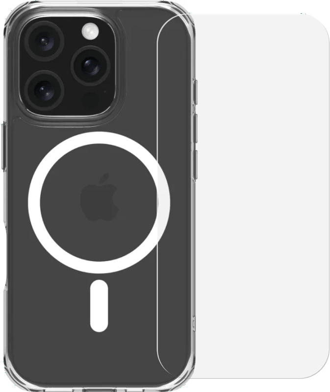 BlueBuilt Protective Back Cover met MagSafe iPhone 16 Pro + Screenprotector Glas