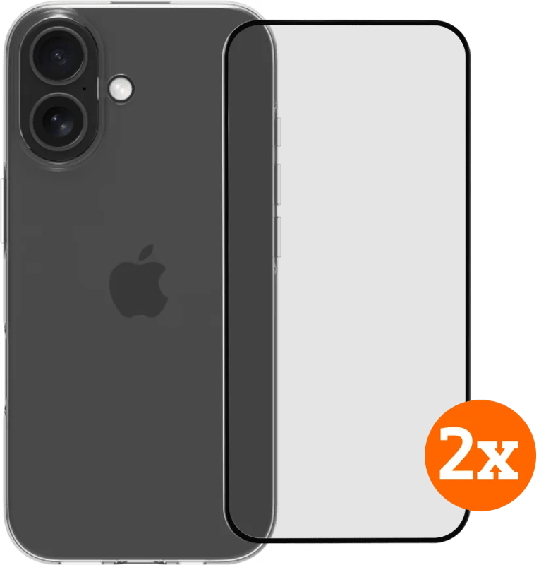 BlueBuilt Back Cover iPhone 17 Transparant + Screenprotector Glas Duo Pack