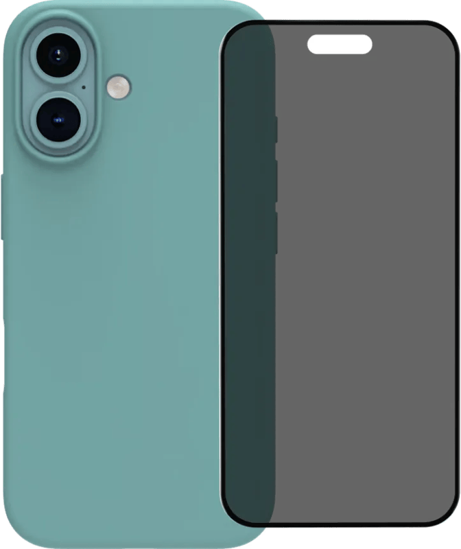 BlueBuilt Back Cover iPhone 16 Groen + Privacy Filter Screenprotector Glas
