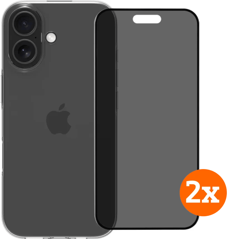BlueBuilt Back Cover iPhone 17 Transparant + Privacy Filter Screenprotector Duo Pack