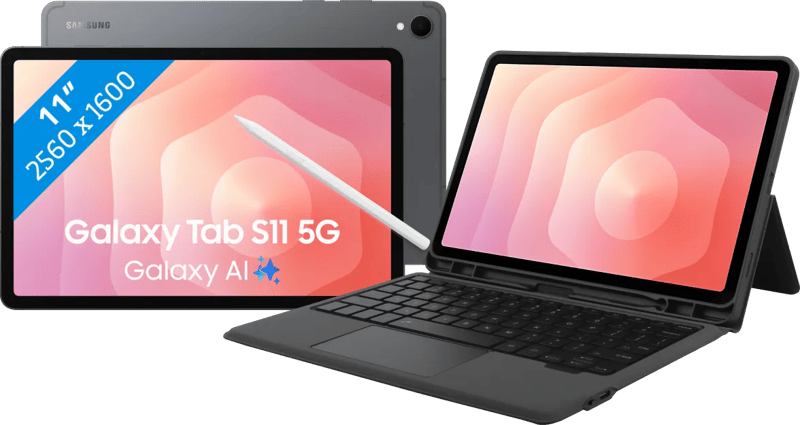 Samsung Galaxy Tab S11 11 inch 512GB Wifi + 5G Grijs + BlueBuilt Toetsenbord Hoes AZERTY