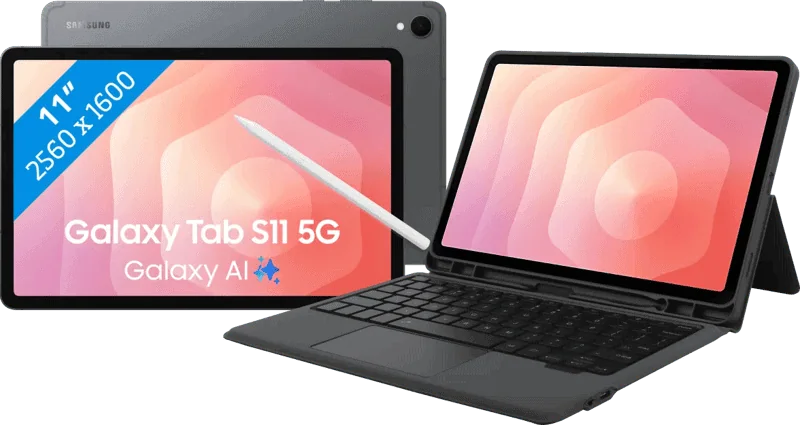 Samsung Galaxy Tab S11 11 inch 128GB Wifi Grijs + BlueBuilt Toetsenbord Hoes AZERTY