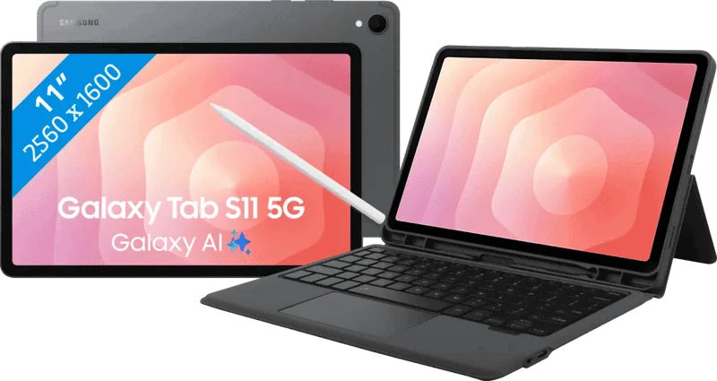Samsung Galaxy Tab S11 11 inch 512GB Wifi Grijs + BlueBuilt Toetsenbord Hoes AZERTY