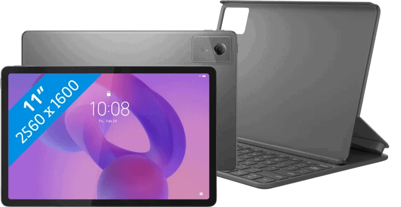 Lenovo Idea Tab 11 inch 128GB Wifi Grijs met Stylus + Toetsenbord Hoes AZERTY