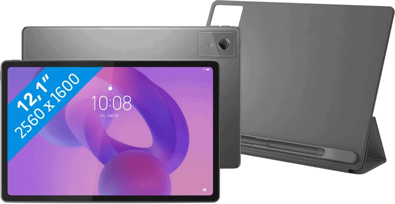 Lenovo Idea Tab Plus 12,1 inch 256GB Wifi Grijs met Stylus + Book Case Grijs