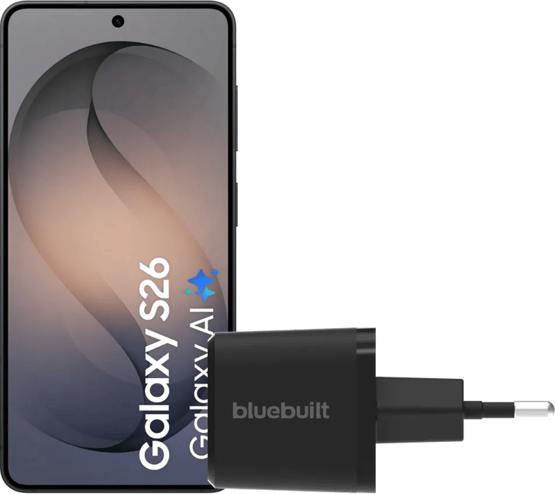 Samsung Galaxy S26 512GB Zwart 5G + BlueBuilt Oplader 65 Watt Zwart