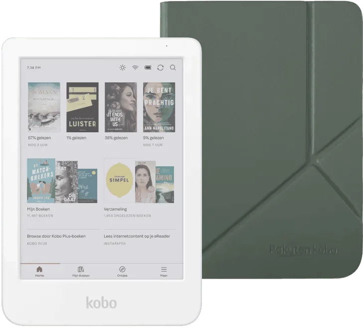 Kobo Clara Colour Wit + Sleep Cover Groen