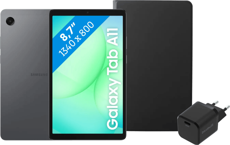 Samsung Galaxy Tab A11 8,7 inch 128GB Wifi + 4G Grijs + Basis Accessoirepakket