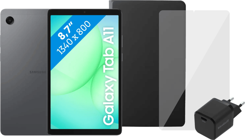 Samsung Galaxy Tab A11 8,7 inch 64GB Wifi + 4G Grijs + Compleet Accessoirepakket