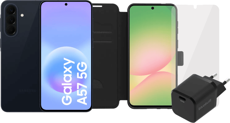 Samsung Galaxy A57 128GB Donkerblauw 5G + Compleet Accessoirepakket