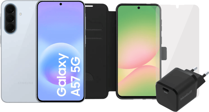 Samsung Galaxy A57 128GB Lichtblauw 5G + Compleet Accessoirepakket