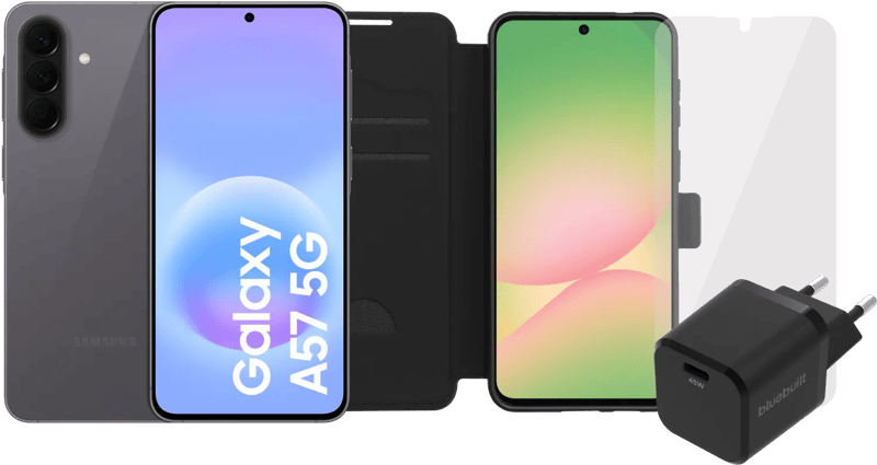 Samsung Galaxy A57 128GB Grijs 5G + Compleet Accessoirepakket