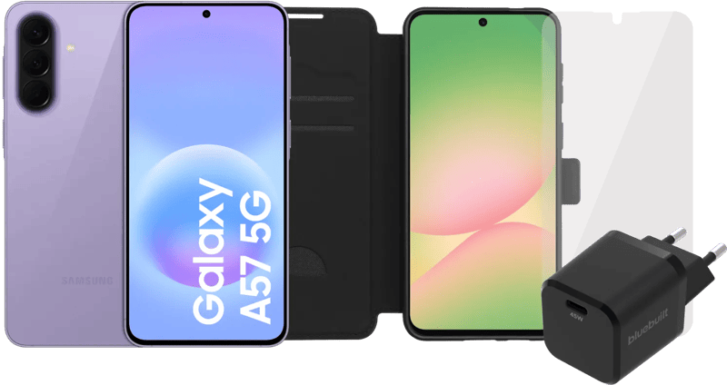 Samsung Galaxy A57 128GB Paars 5G + Compleet Accessoirepakket