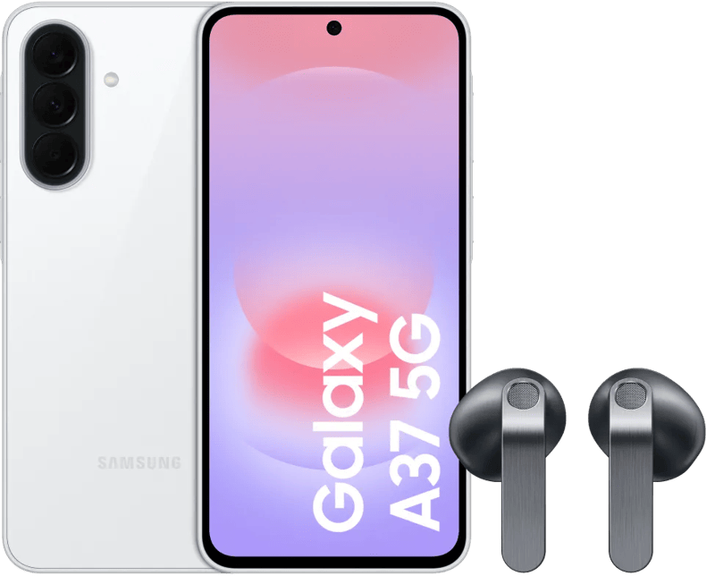 Samsung Galaxy A37 128GB Wit 5G + Samsung Galaxy Buds4 Zwart