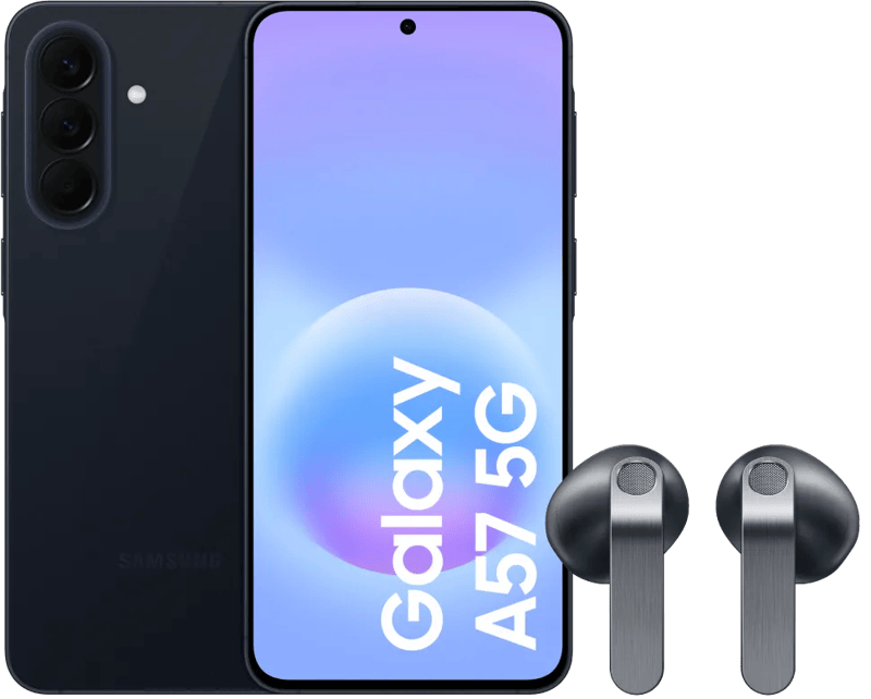 Samsung Galaxy A57 256GB Donkerblauw 5G + Samsung Galaxy Buds4 Zwart