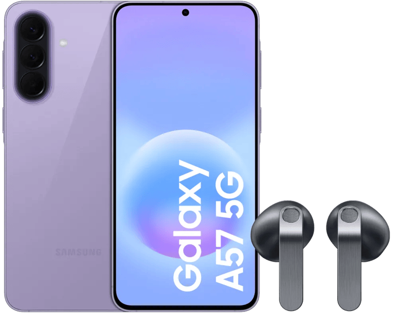 Samsung Galaxy A57 256GB Paars 5G + Samsung Galaxy Buds4 Zwart