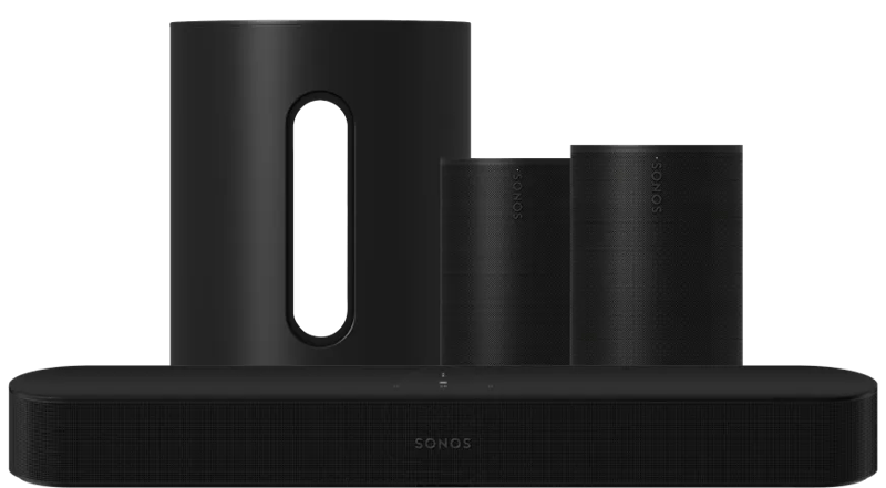 Sonos Beam Gen 2 Zwart + Era 100 SL Home Cinema Set Zwart