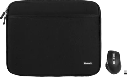 BlueBuilt Laptophoes breedte 33 cm 14 inch S Zwart + Maximus Muis