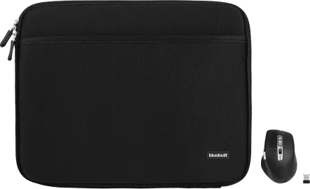 BlueBuilt Laptophoes breedte 36 cm 15-16 inch M Zwart + Maximus Muis
