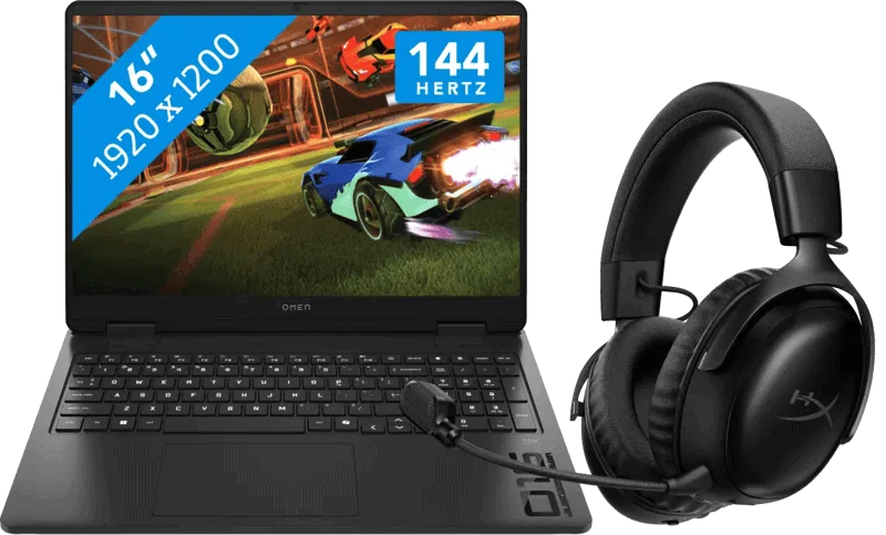 HP OMEN 16-am0975nb + HyperX Cloud III S Wireless Zwart