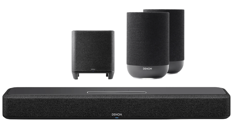 Denon Home Soundbar 550 + Denon Home subwoofer + Denon Home 200 Zwart (2x)