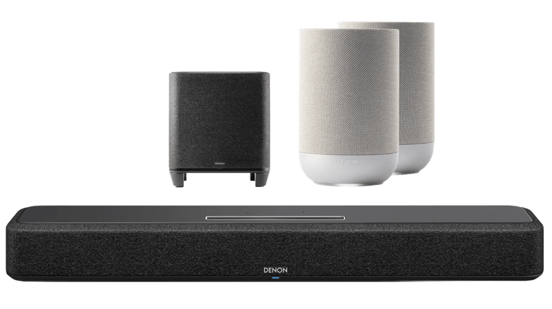 Denon Home Soundbar 550 + Denon Home subwoofer + Denon Home 200 Zilver (2x)