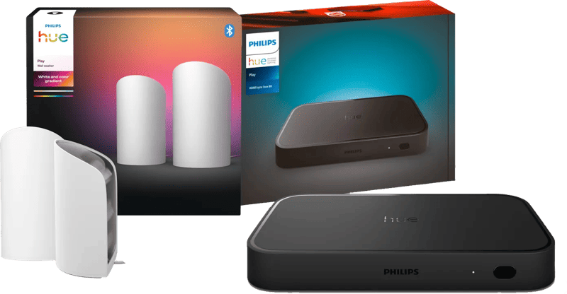 Philips Hue Play Wall Washer Wit – Duo Pack + HDMI Sync Box 8K