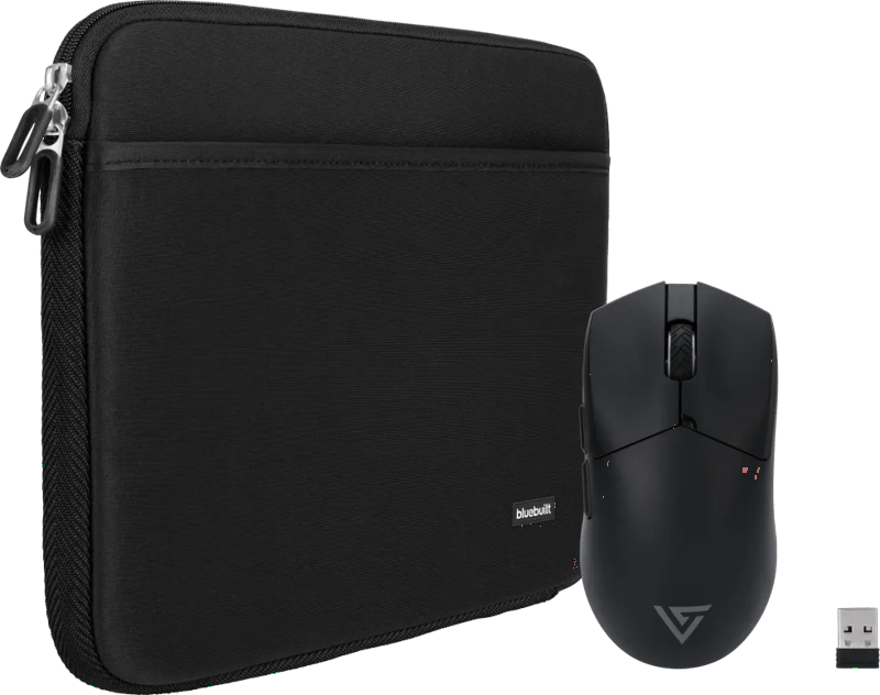 BlueBuilt Laptophoes breedte 31 cm 13 inch M Zwart + Vortech Pro Gaming Muis